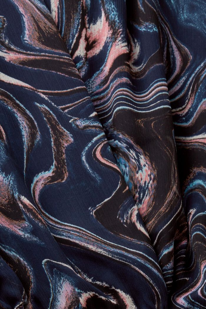 Maxikleid aus Crinkle-Chiffon mit Volant-Ärmeln