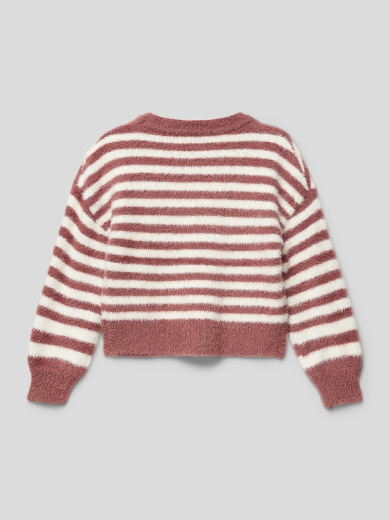 Strickpullover mit Rundhalsausschnitt in pflaume