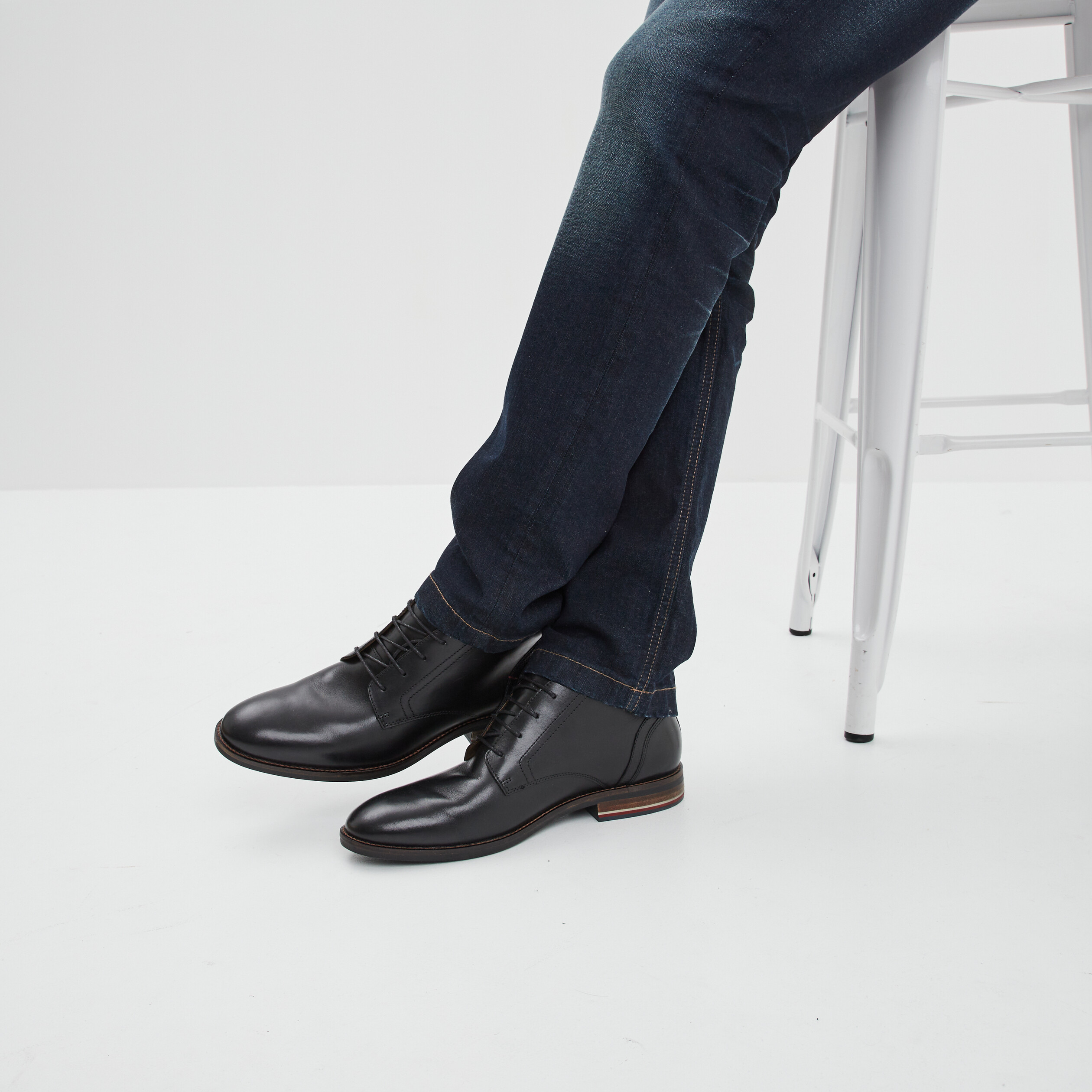 Bottines à lacets en cuir Brimstone Brek noir homme | La Halle