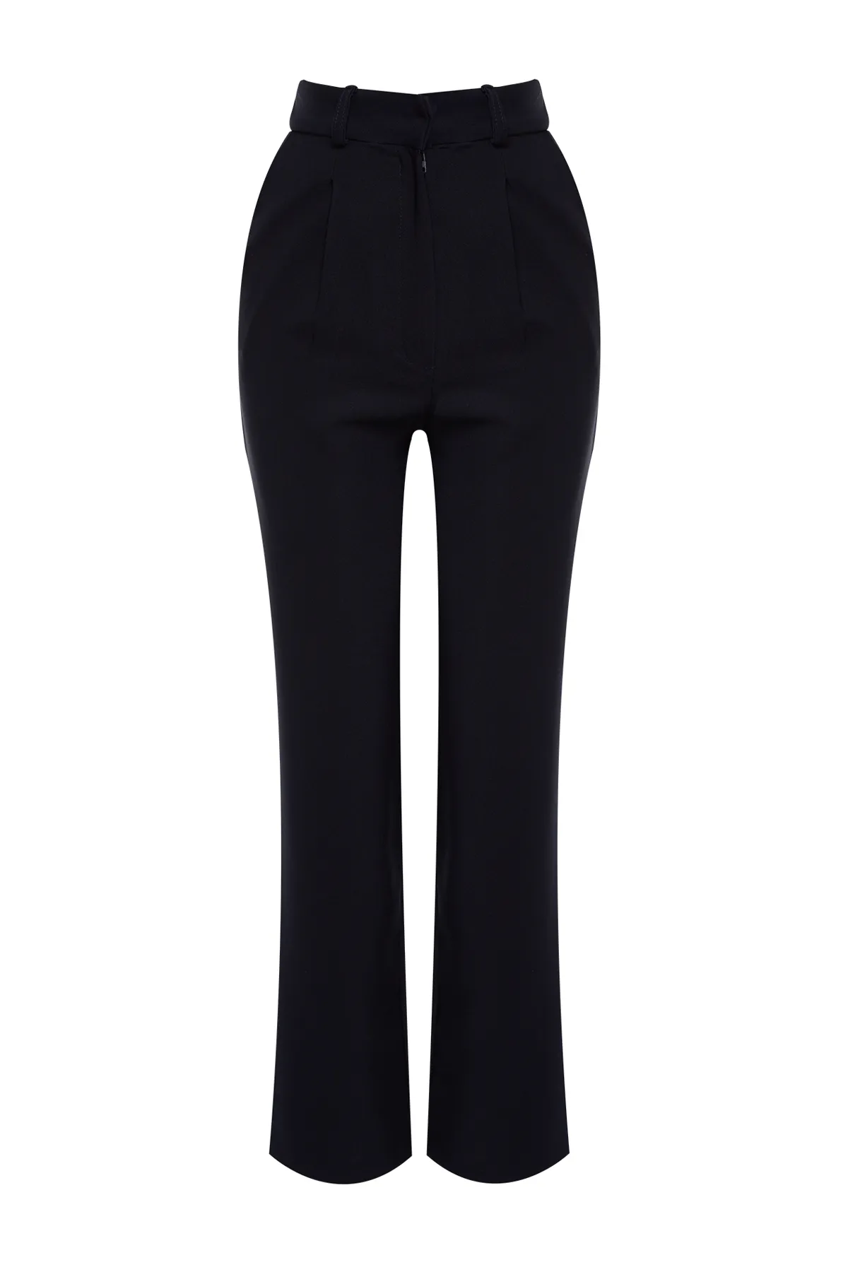 Trendyol Collection  Marineblaue, plissierte Webhose mit weitem Bein TWOSS21PL0155
