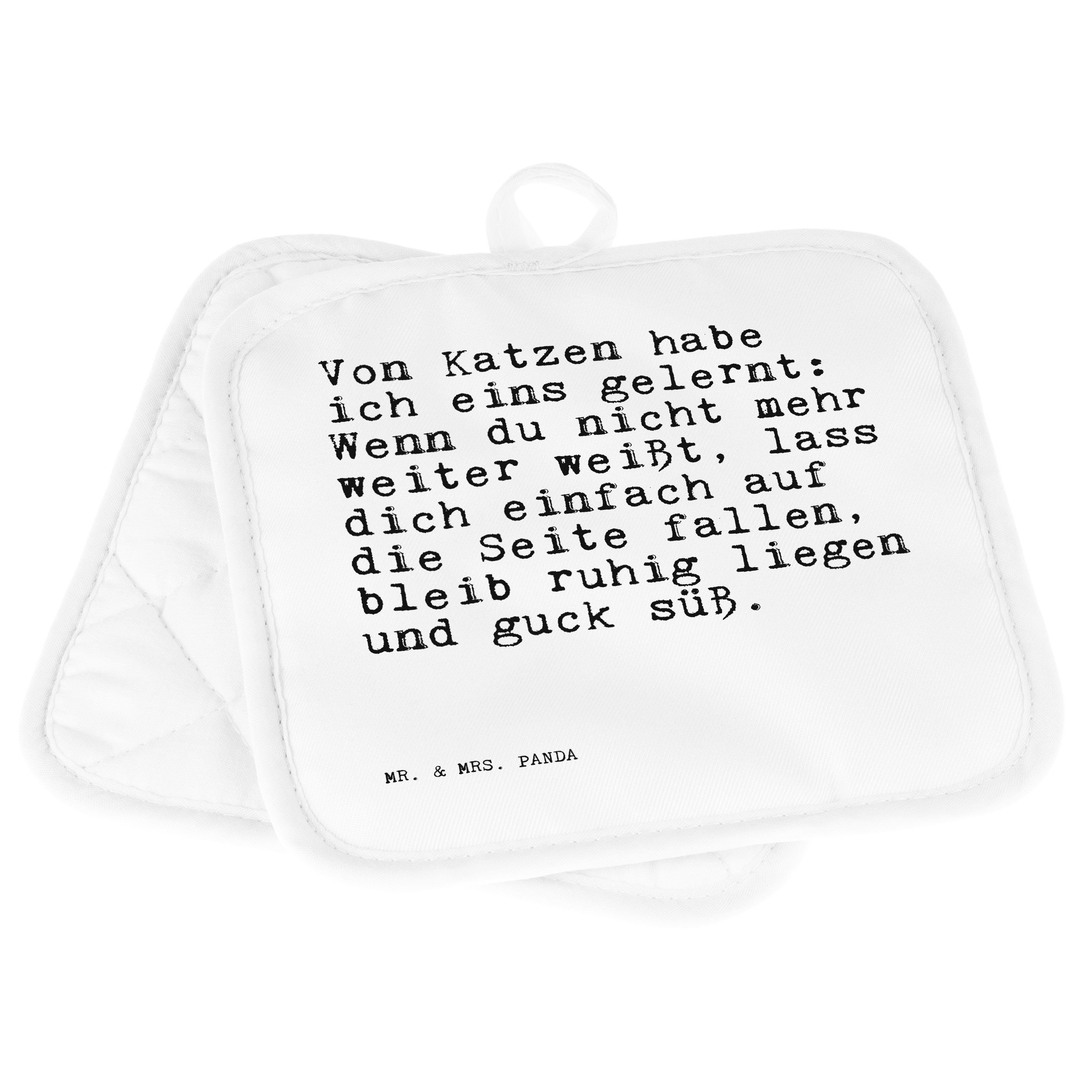 Mr. & Mrs. Panda Topflappen Von Katzen habe ich... - Weiß - Geschenk, Freundin, Spruch Sprüche We, (1-tlg)
