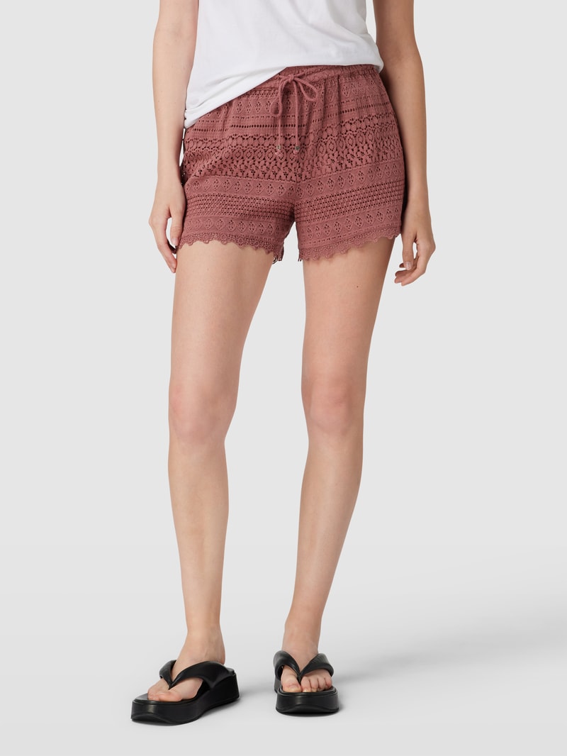 Shorts mit Strukturmuster Modell 'HONEY' in altrosa