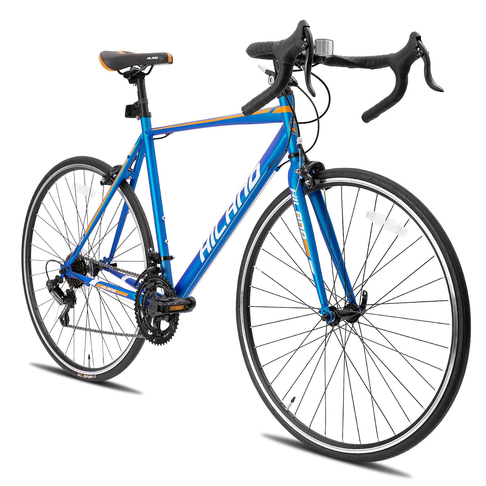 HILAND Rennrad 28 Zoll Rennräder Stahl 700C City Commuter Fahrrad Herren Damen, 12 Gang Shimano Tourney Schaltwerk, Kettenschaltung, (Set), für Damen und Herren 162 - 195 cm City Commuter Fahrrad