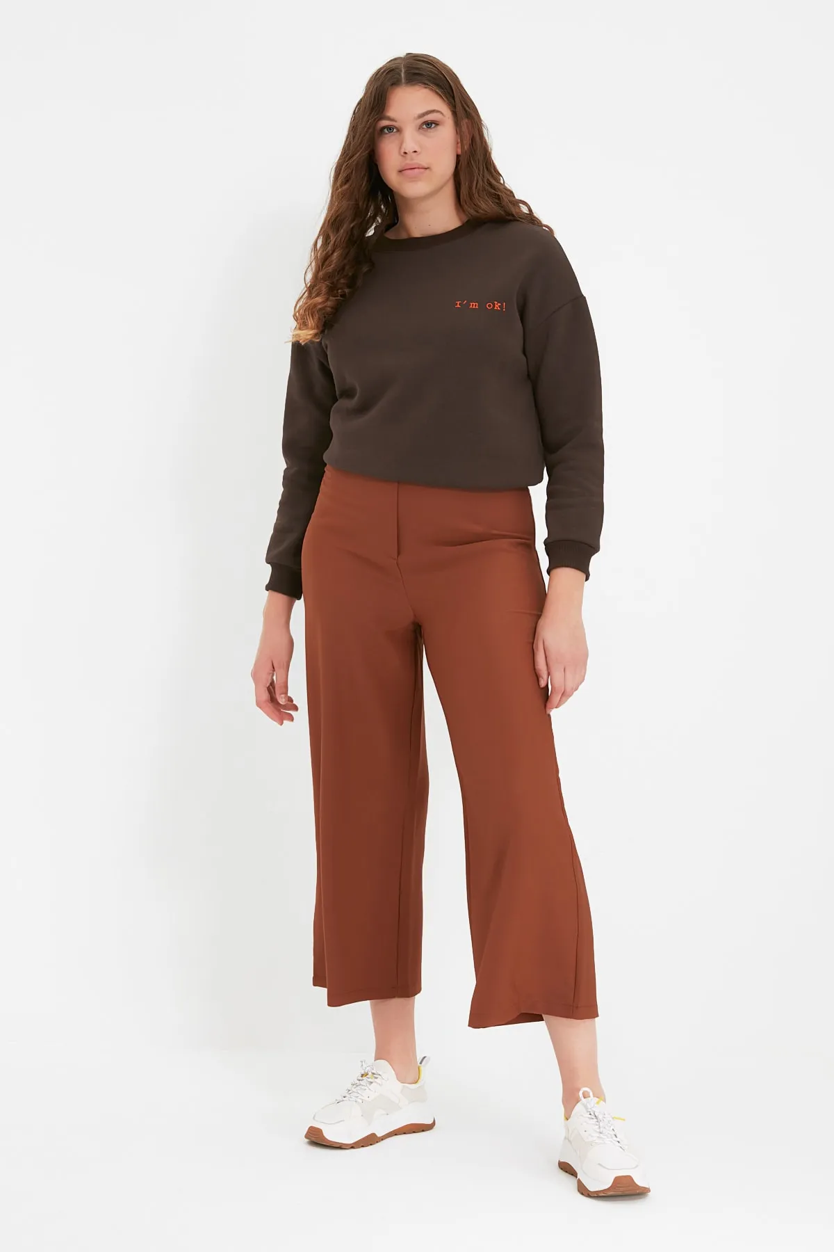 Trendyol Collection  Braune Webhose mit weitem Bein TWOSS20PL0090