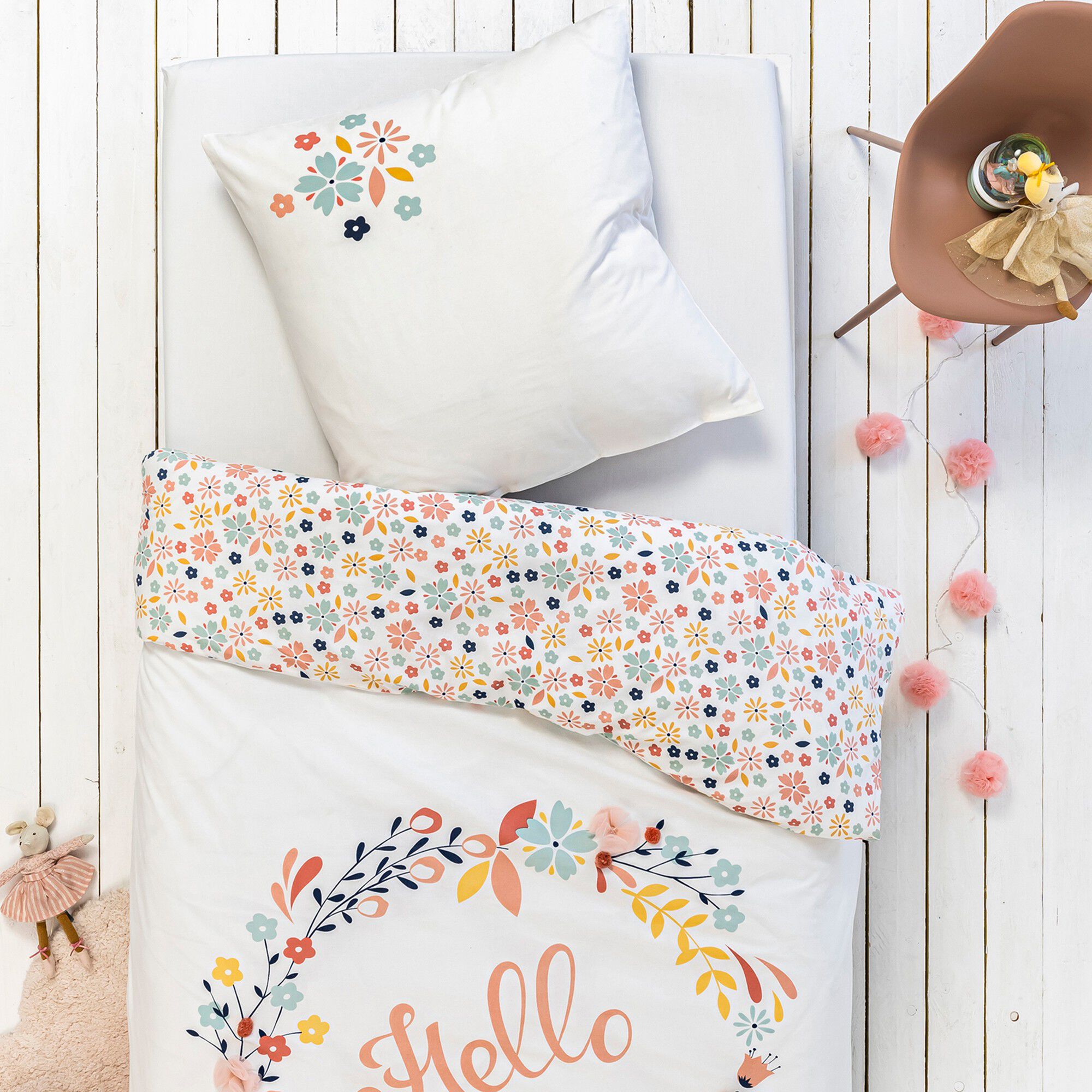 Parure de lit Hello fleurs tulle