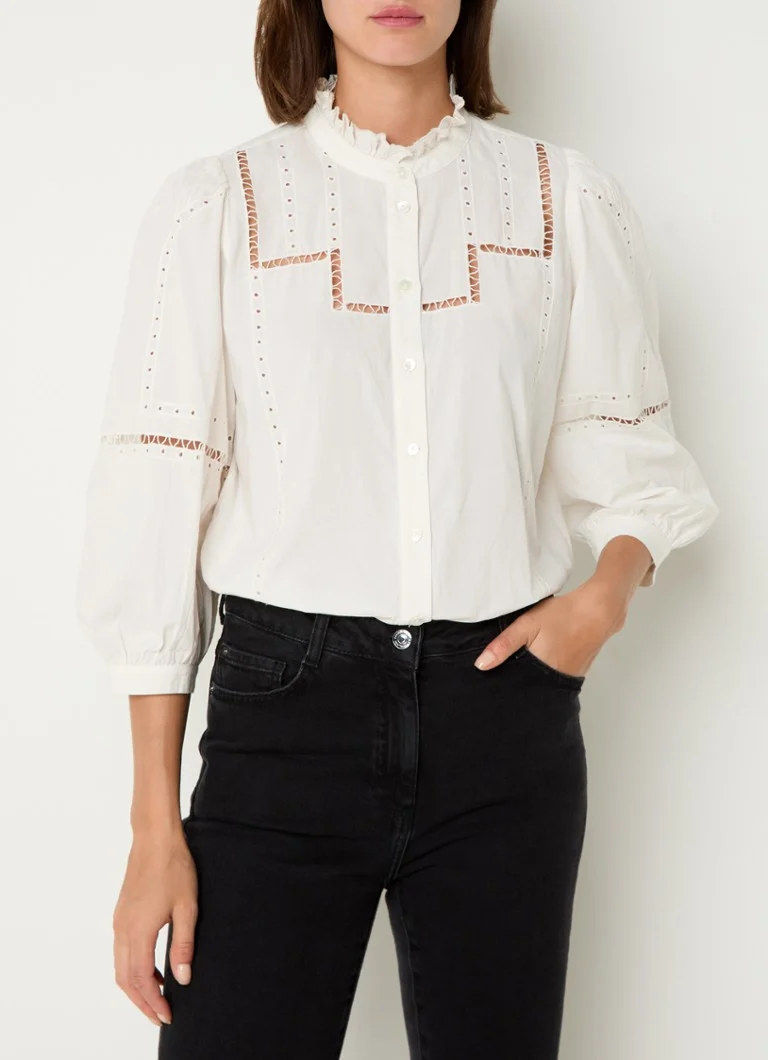 ba&sh Chemise tamie blouse with openwork detail