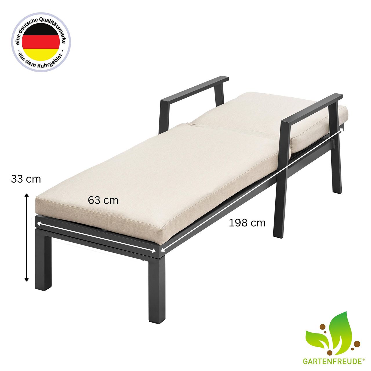 Weles Gartenfreude Aluminium Sonnenliege Ambience Light Grey/Dark Grey