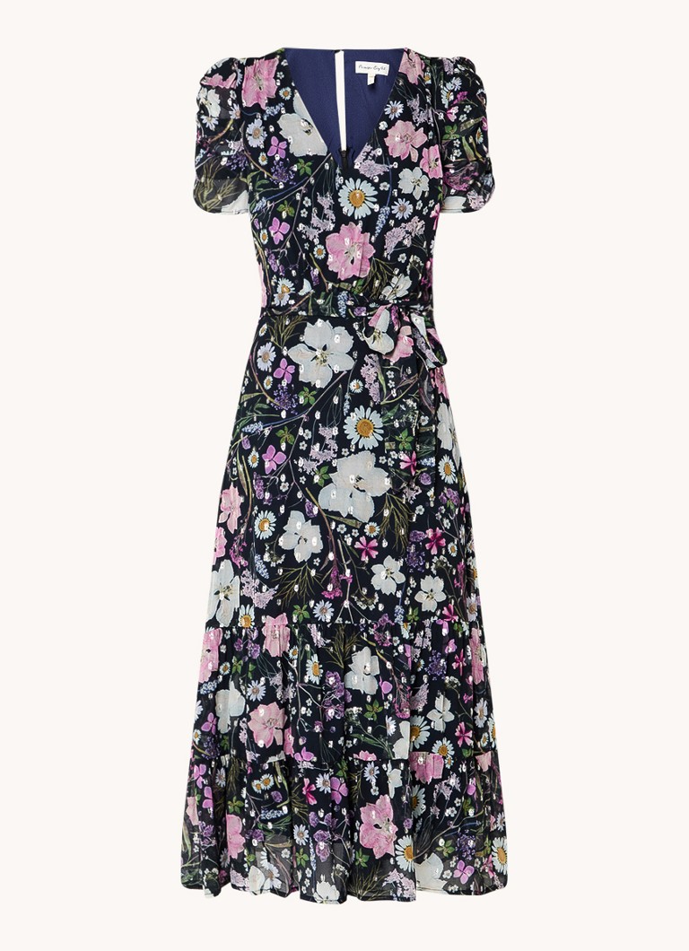Phase Eight Azalea midi dress with floral print and tie belt