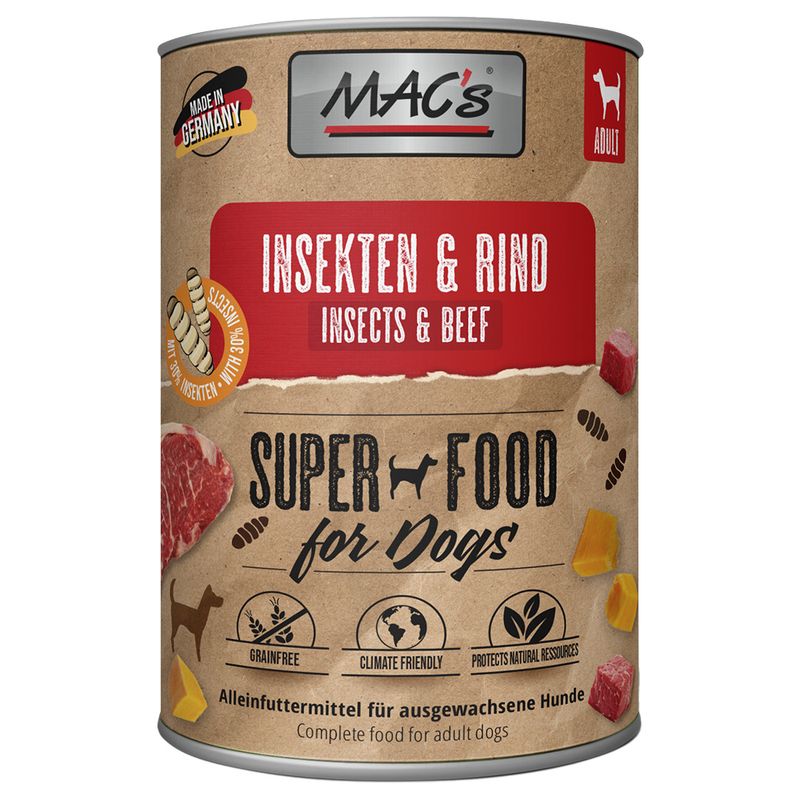 Sparpaket MAC's Nassfutter für Hunde mit Insekten 24 x 400 g