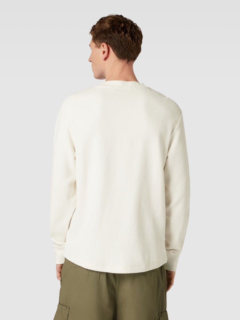 Longsleeve in Waffelstruktur Modell 'ARCHIVAL' in ecru