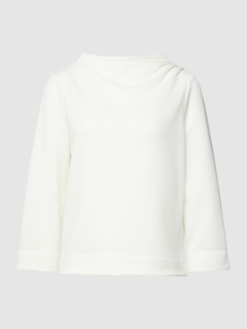 Pullover mit seitlicher Raffung Modell 'Goldiny' in offwhite