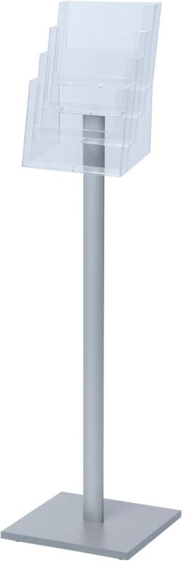 SHOWDOWN DIN A4 Broschürenständer Silber 330 (B) x 330 (T) x 1.115 (H) mm