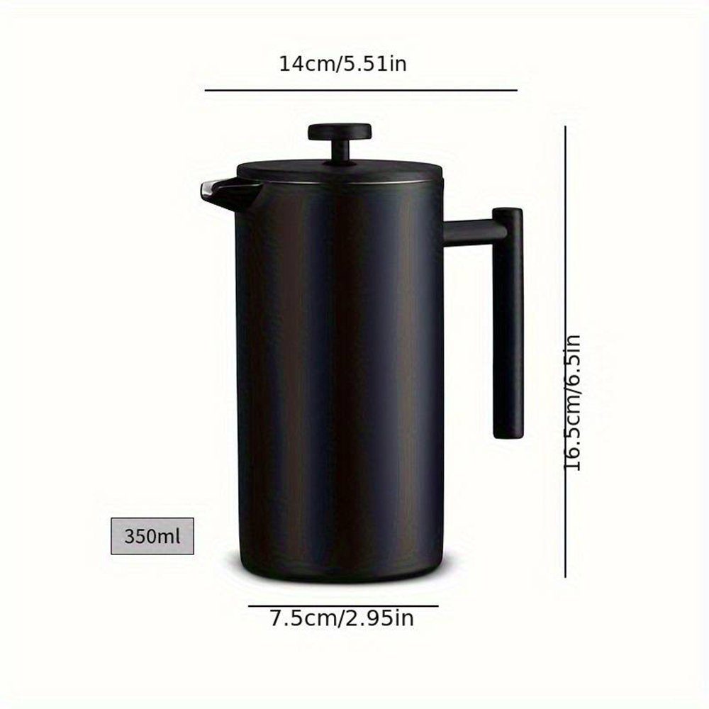 Zimtky French Press Kanne Kaffeepresse, Edelstahl, Doppelschichtige Handgebrühte Kaffeekanne