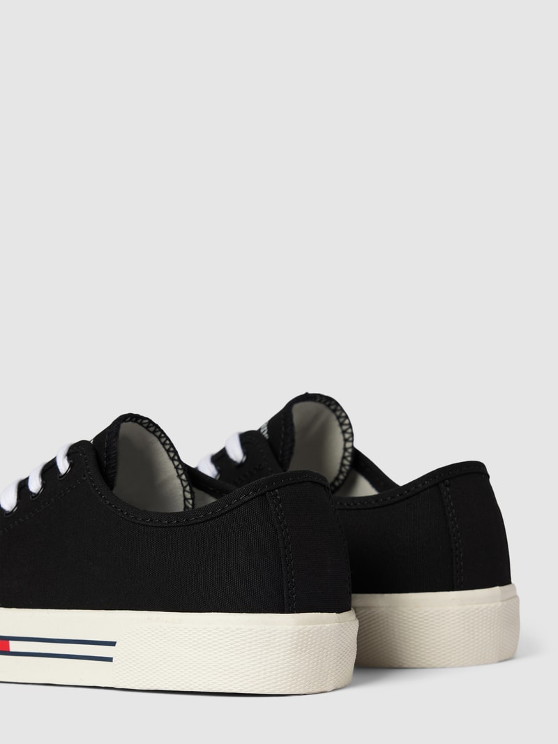 Sneaker mit Label-Details Modell 'CANVAS' in schwarz