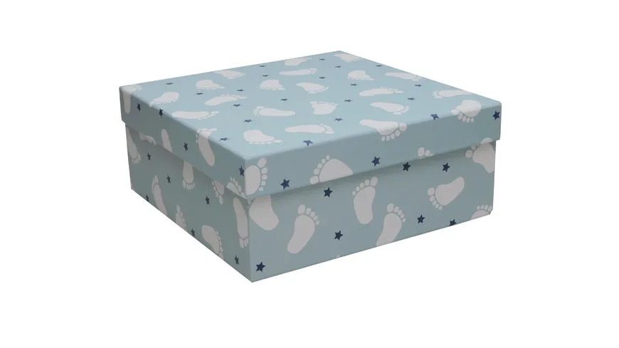 Geschenkkarton Babyfüßchen blau