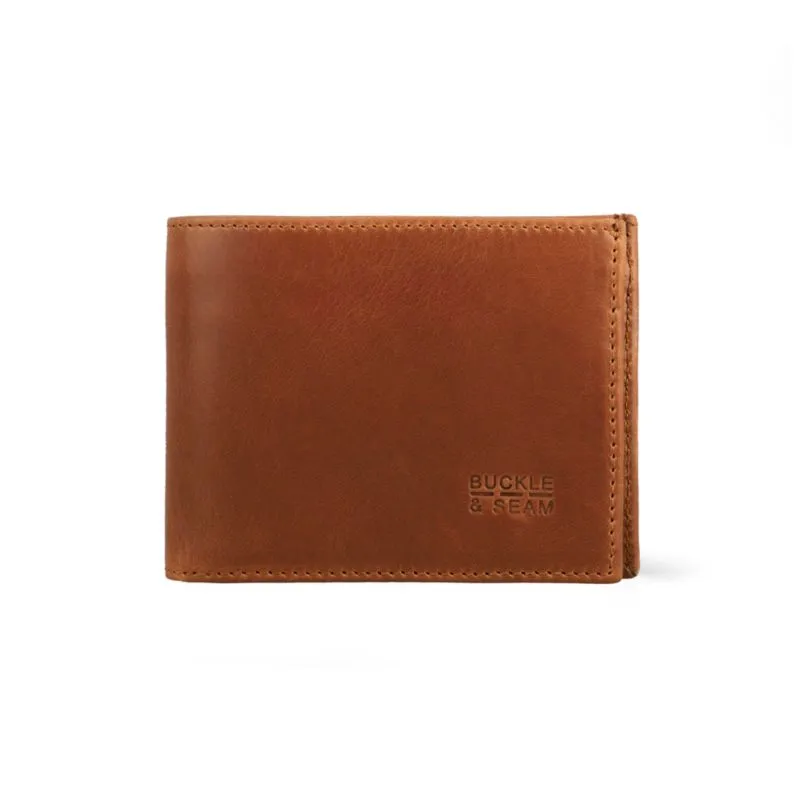 Buckle & Seam Leder Portemonnaie Bill - Cognac
