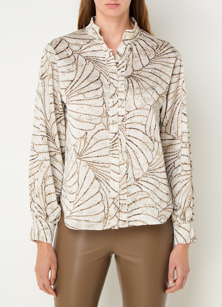 Bruuns Bazaar  Meras blouse met print en opstaande kraag