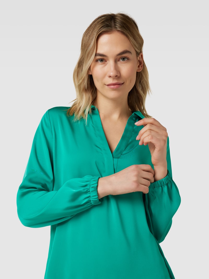 Bluse mit Umlegekragen in smaragd
