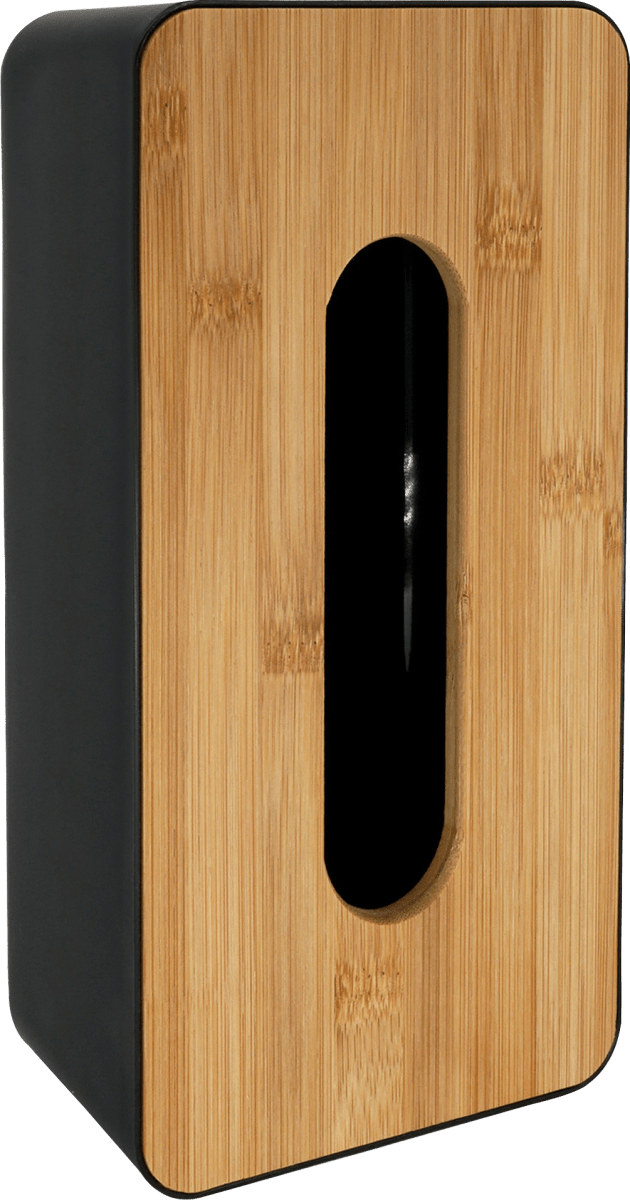 Taschentuch-Box Kunststoff mit Bambus Deckel schwarz, 1 St