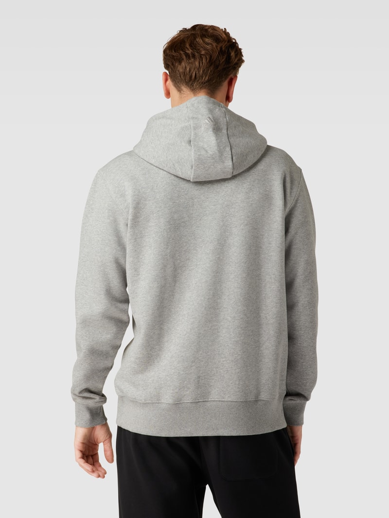 Hoodie mit Logo-Print in mittelgrau meliert