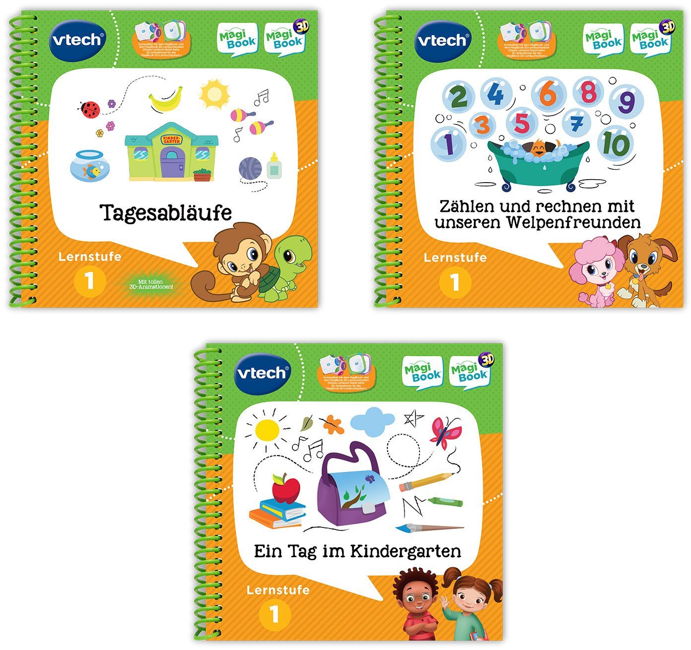 Vtech® Buch MagiBook Lernbücher-Set Lernstufe 1, 3-tlg. Set