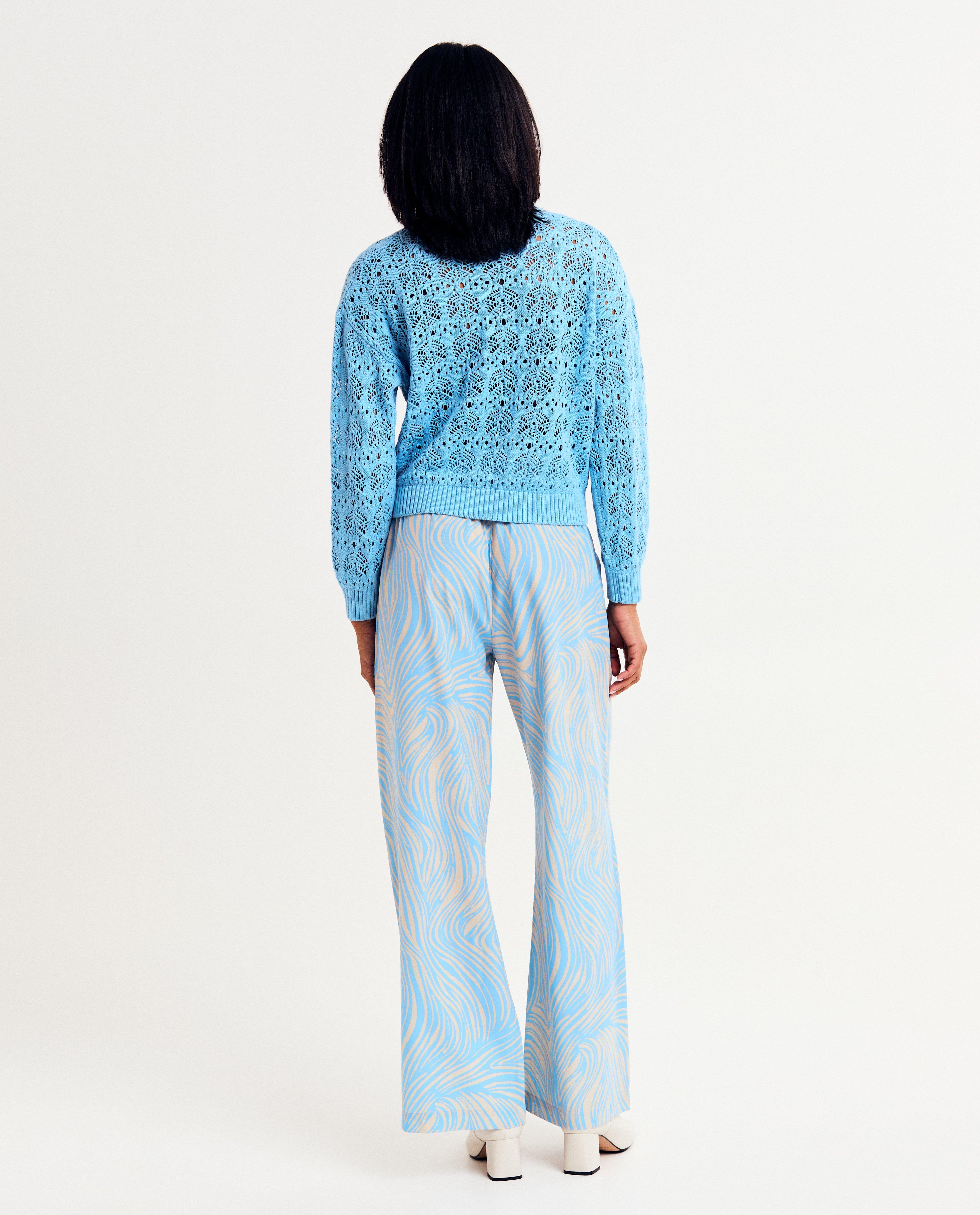 Pantaloni Saint Tropez cu imprimeu zebră albastru