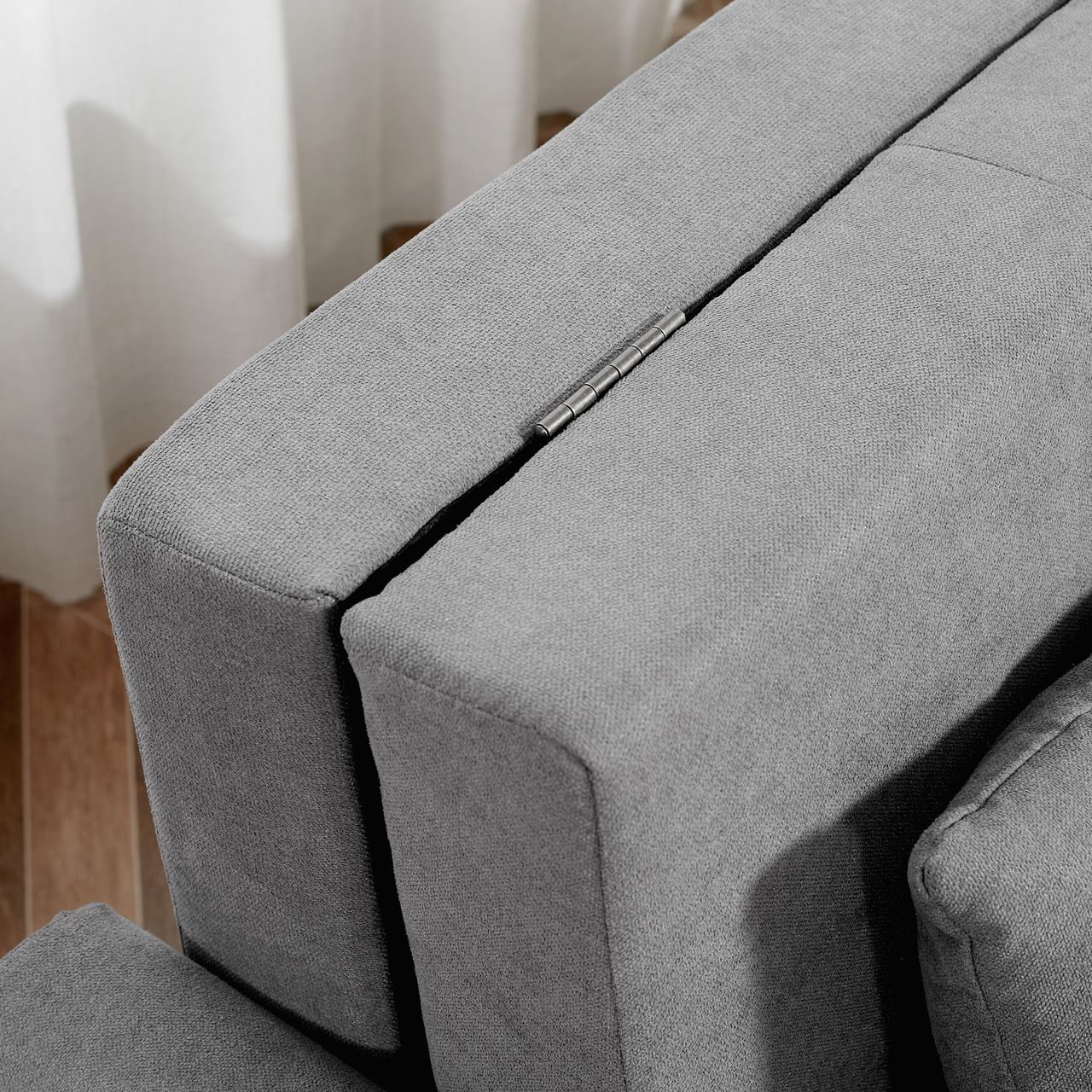 HOMCOM Schlafsofa 2-Sitzer Sofa, Polstersofa mit Stauraum, Rückenkissen, Grau