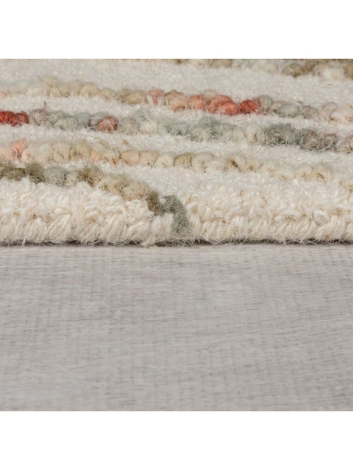 KADIMA DESIGN Handgetufteter Wollteppich in natürlichen Tönen in Natur-Orange günstig kaufen