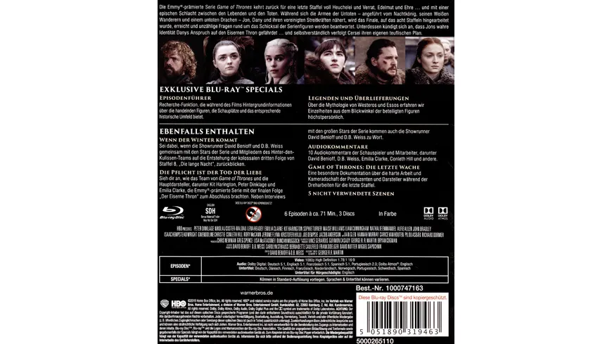 Game of Thrones - Staffel 8  [3 BRs]
