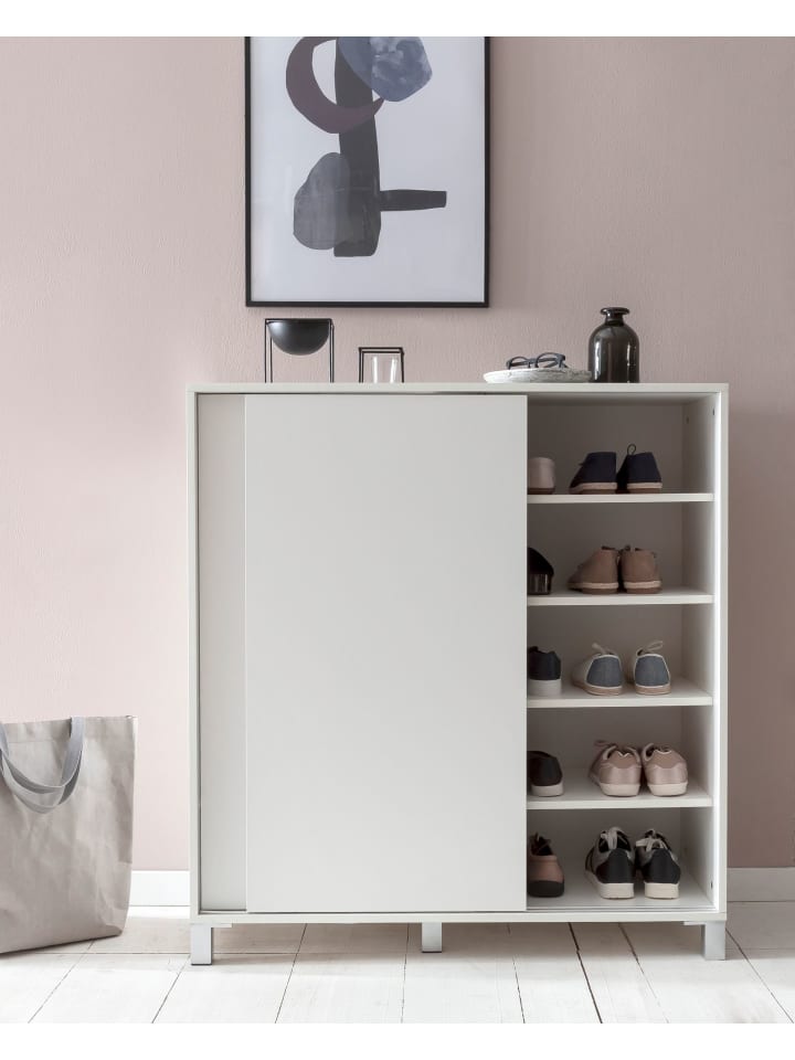 KADIMA DESIGN Schuhschrank FULDA: 20 Paar Schuhe, moderne Ablagefächer, Schiebetüren in Weiß günstig kaufen onesize