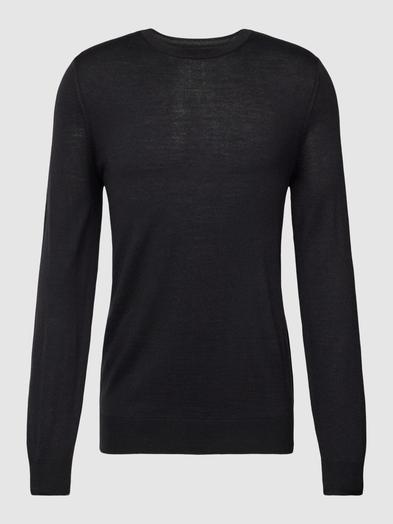 Longsleeve aus Woll-Mix in schwarz