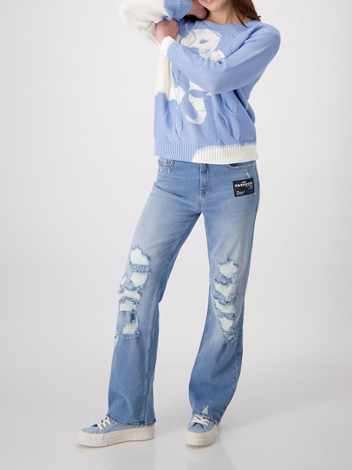 monari Pullover in Blau/ Weiß günstig kaufen