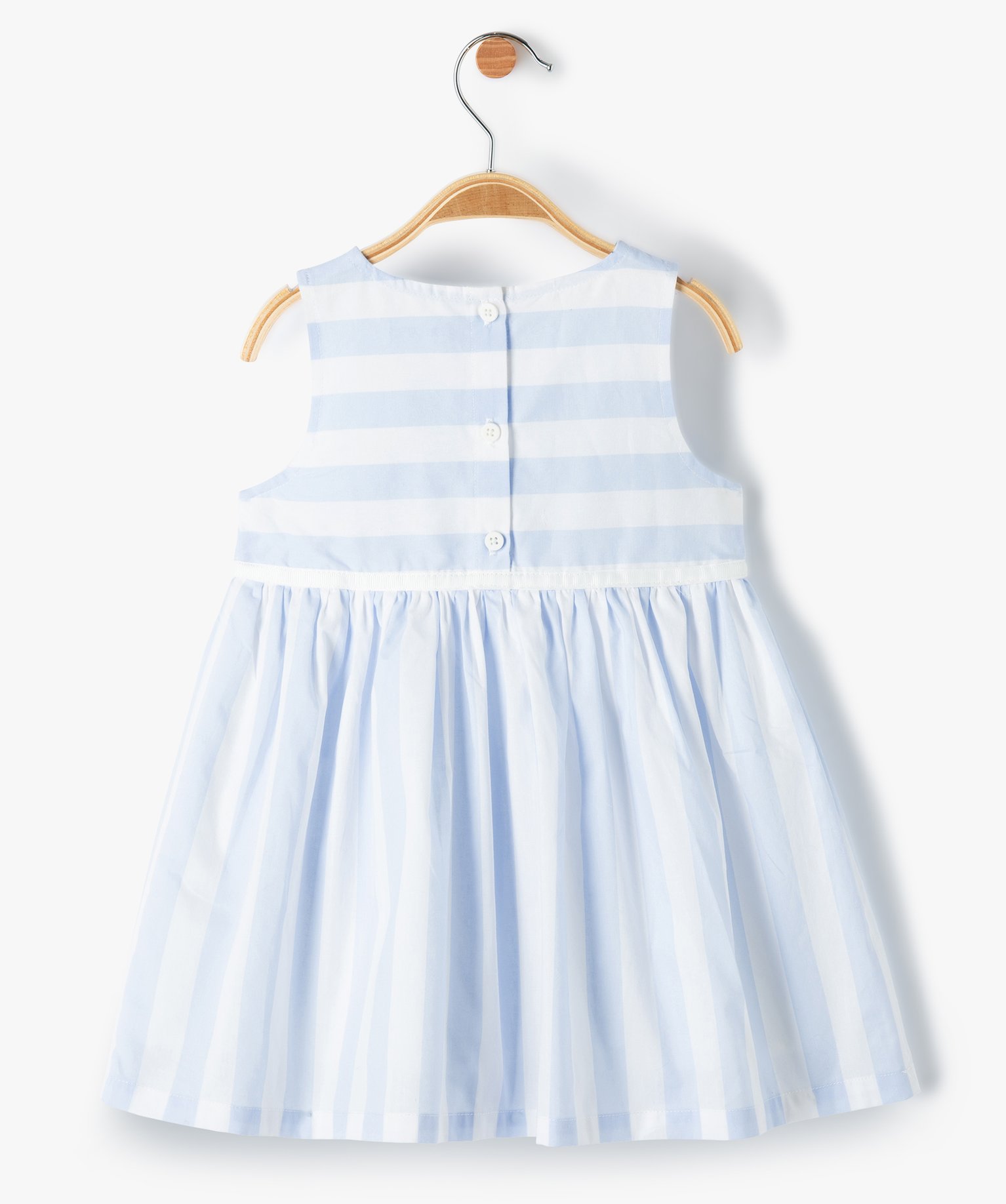 Robe bébé fille sans manches avec jupon bleu | GEMO