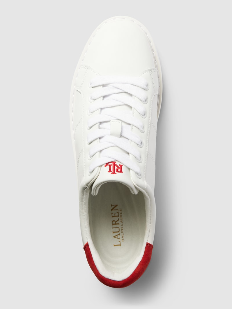 Sneaker aus Leder mit Logo-Stitching Modell 'ANGELINE' in weiß