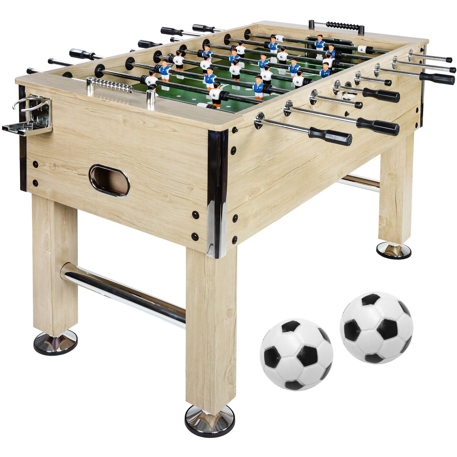 GAMES PLANET Kickertisch Games Planet Kickertisch „Leeds“, 60kg, 4 Bälle, 2 Getränkehalter, Tischkicker-Tischfußball-Kicker, Farbwahl