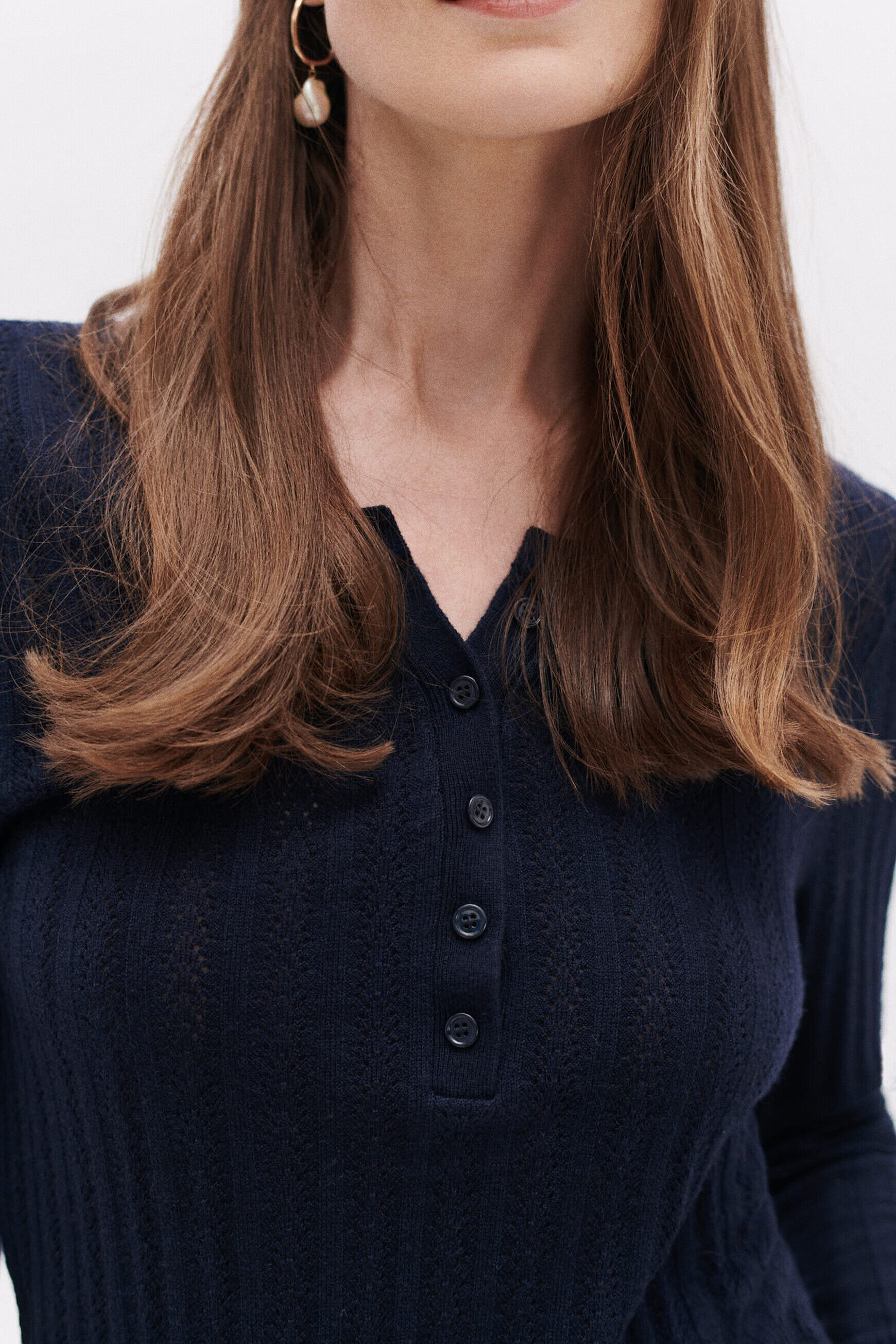 Pull maory bleu marine femme