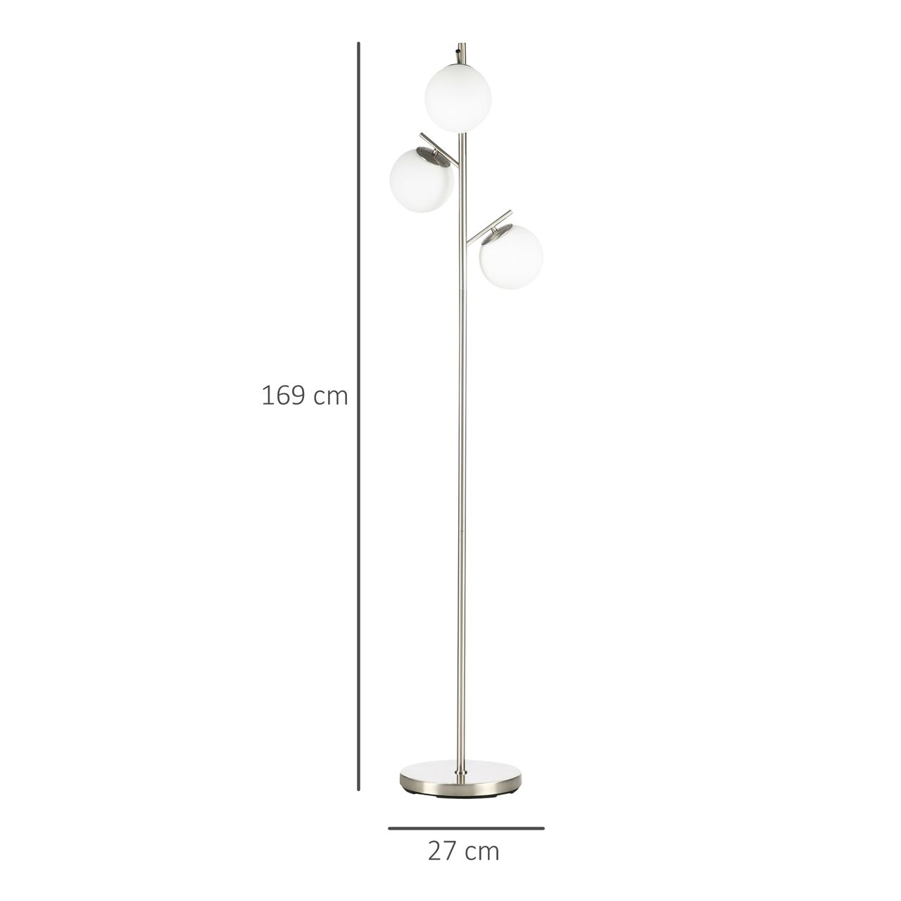 HOMCOM Stehleuchte, Stehlampe, 40 W Standlampe mit E27 Fassung exkl. Glühbirne