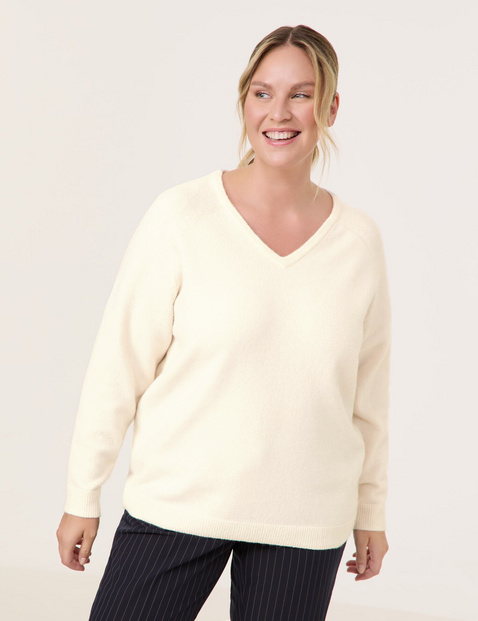 Wärmender Basic Pullover mit V-Ausschnitt