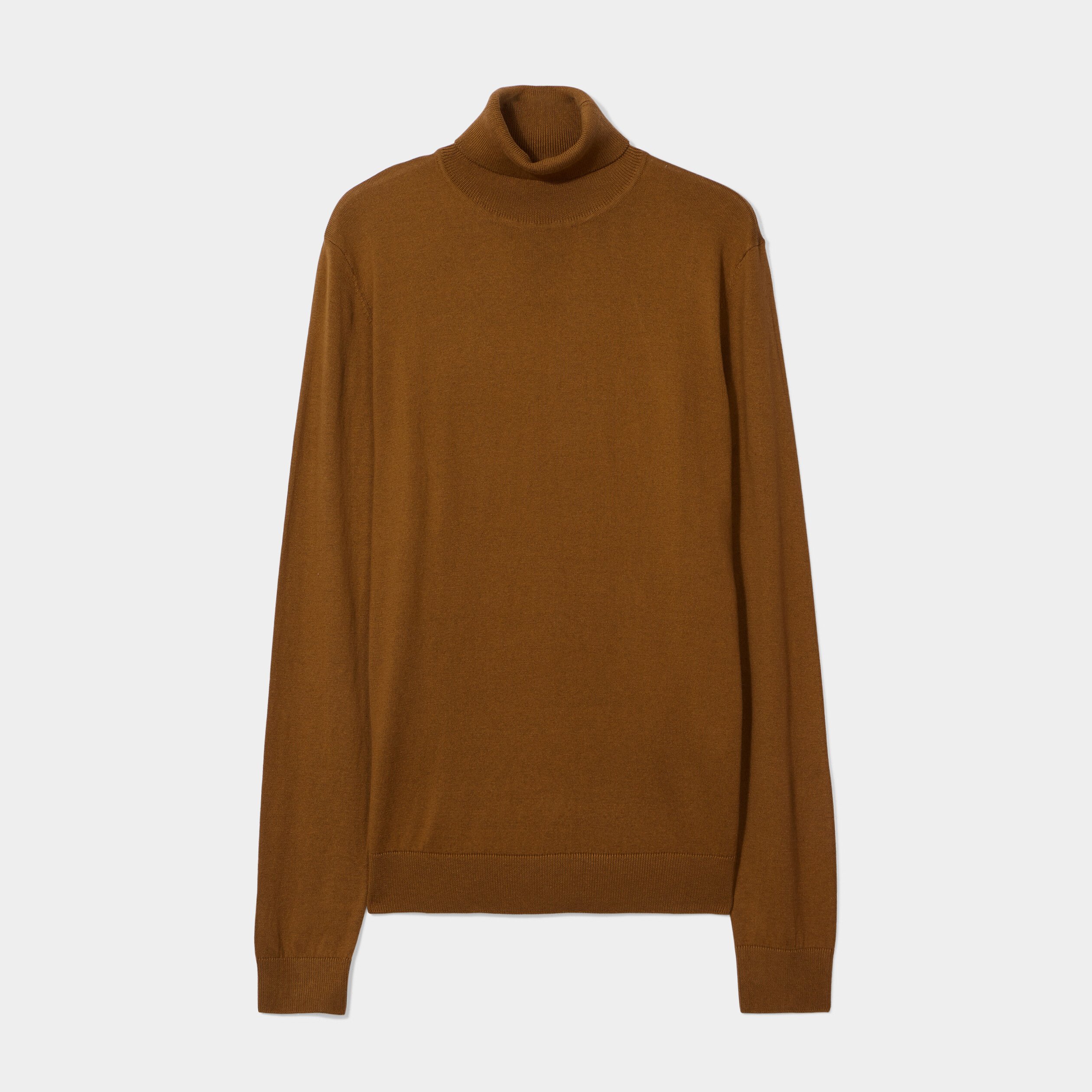 Pull avec col roulé camel homme | La Halle