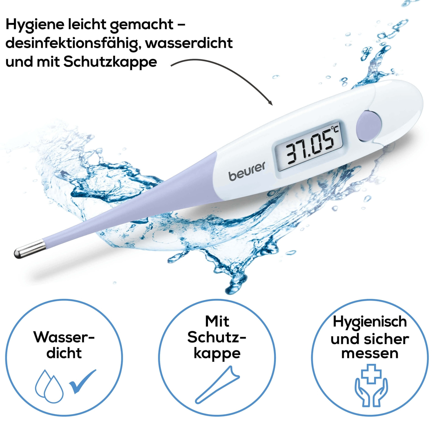 Beurer Basalthermometer OT 20-Basalthermometer für Schwangerschaft oder Zyklustracking - kompatibel mit „Ovy“ App
