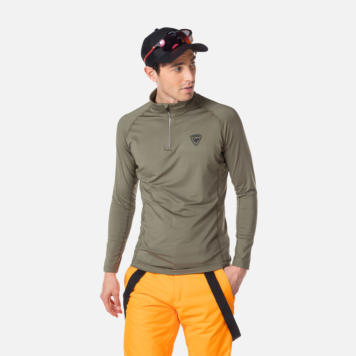 Herren-Baselayer-Oberteil mit halbem Reißverschluss