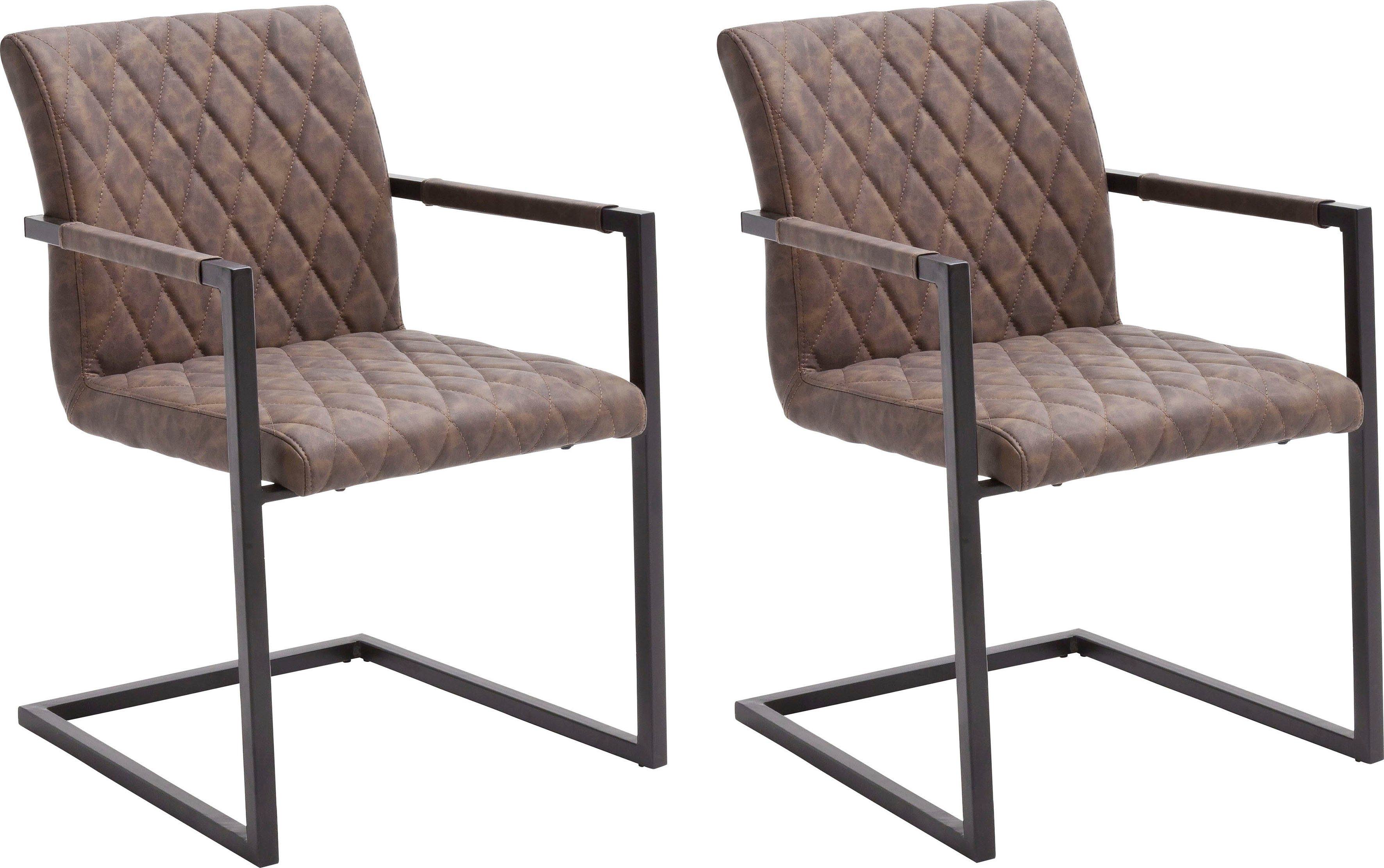 MCA furniture Freischwinger Kian (Set, 2 St), Vintage Kunstleder mit oder ohne Armlehne, Stuhl belastbar bis 120 kg