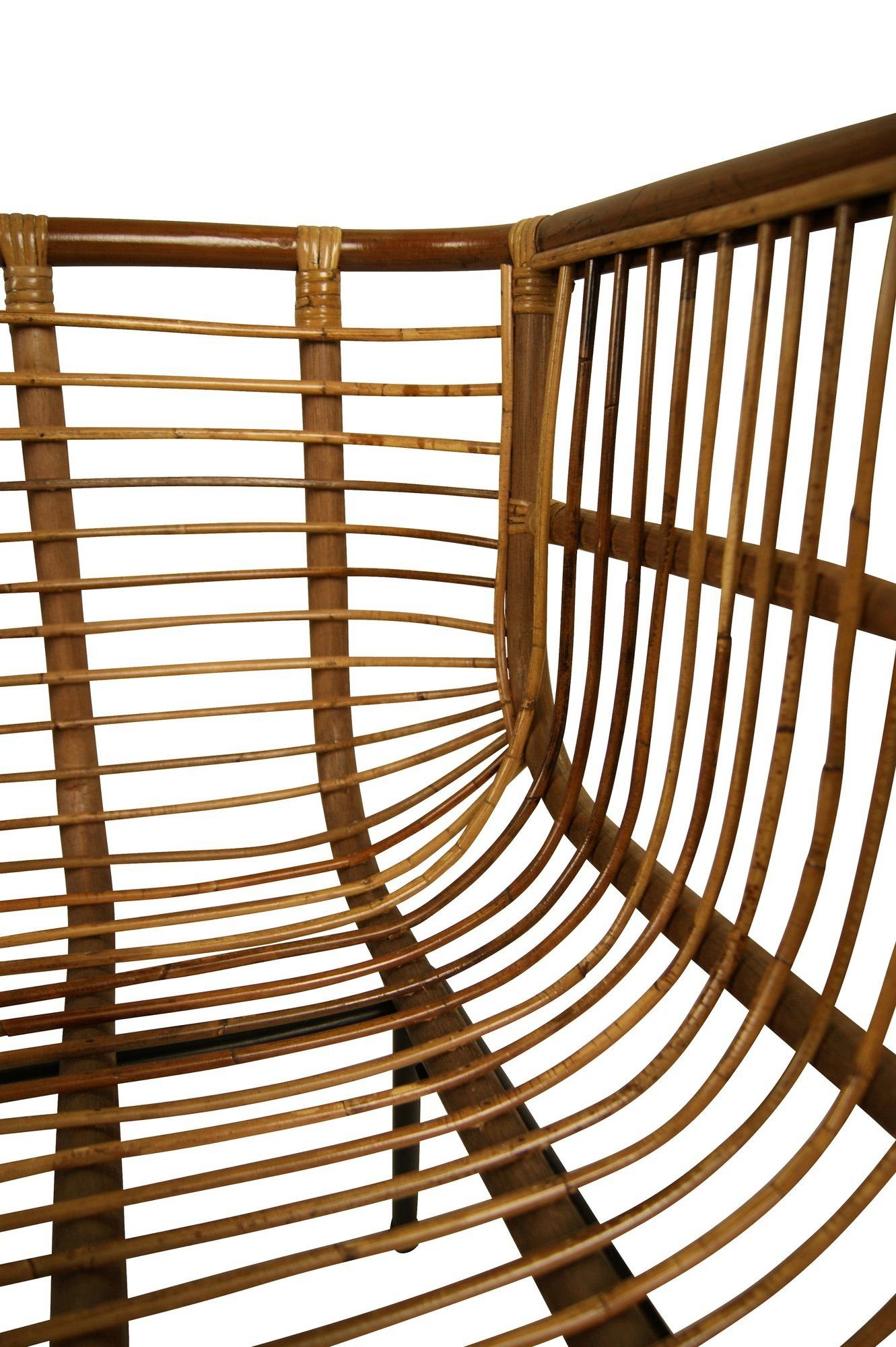 animal-design Rattanstuhl, Rattansofa BALI Korbsofa bequem und stylisch Retro Wohnzimmer Balkon Terrasse, inkl. Kissen