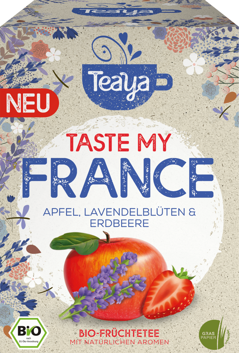 Früchtetee \taste my France\ mit Apfel, Lavendelblüten & Erdbeere (17 Beutel), 32,3 g