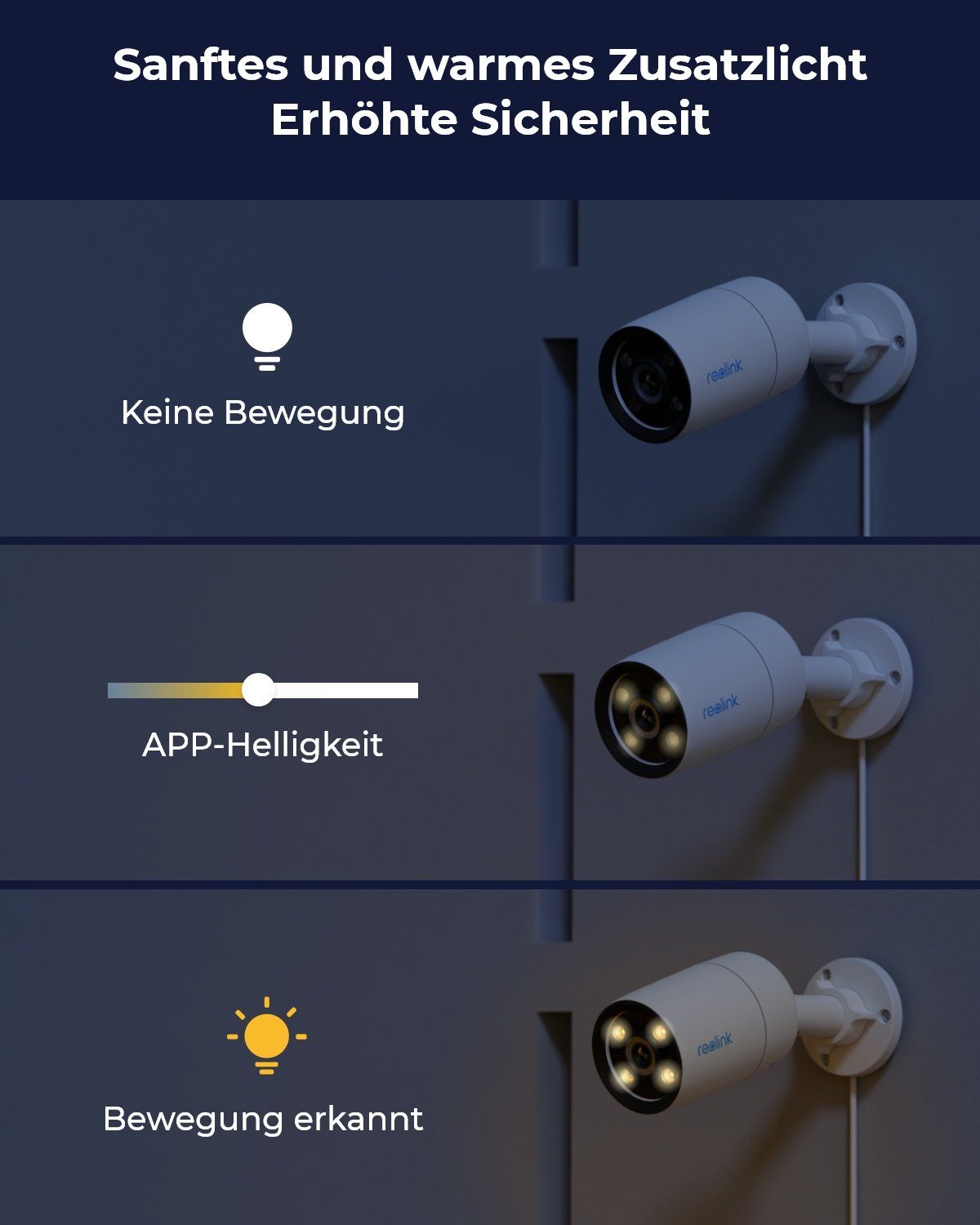 Reolink Vollfarb-Nachtsicht ColorX Series P320X 4MP Überwachungskamera (Außenbereich, F1.0 Superblende, 3000K anpassbares Warmlicht, Intelligente Erkennung)