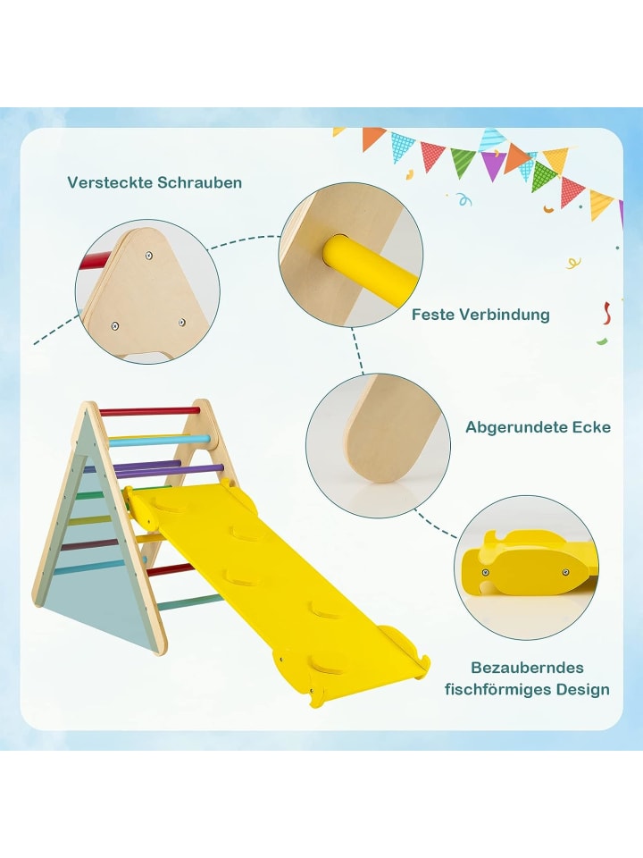 COSTWAY Kletterdreieck ab 1 Jahren in Gelb günstig kaufen 50 x 85 cm