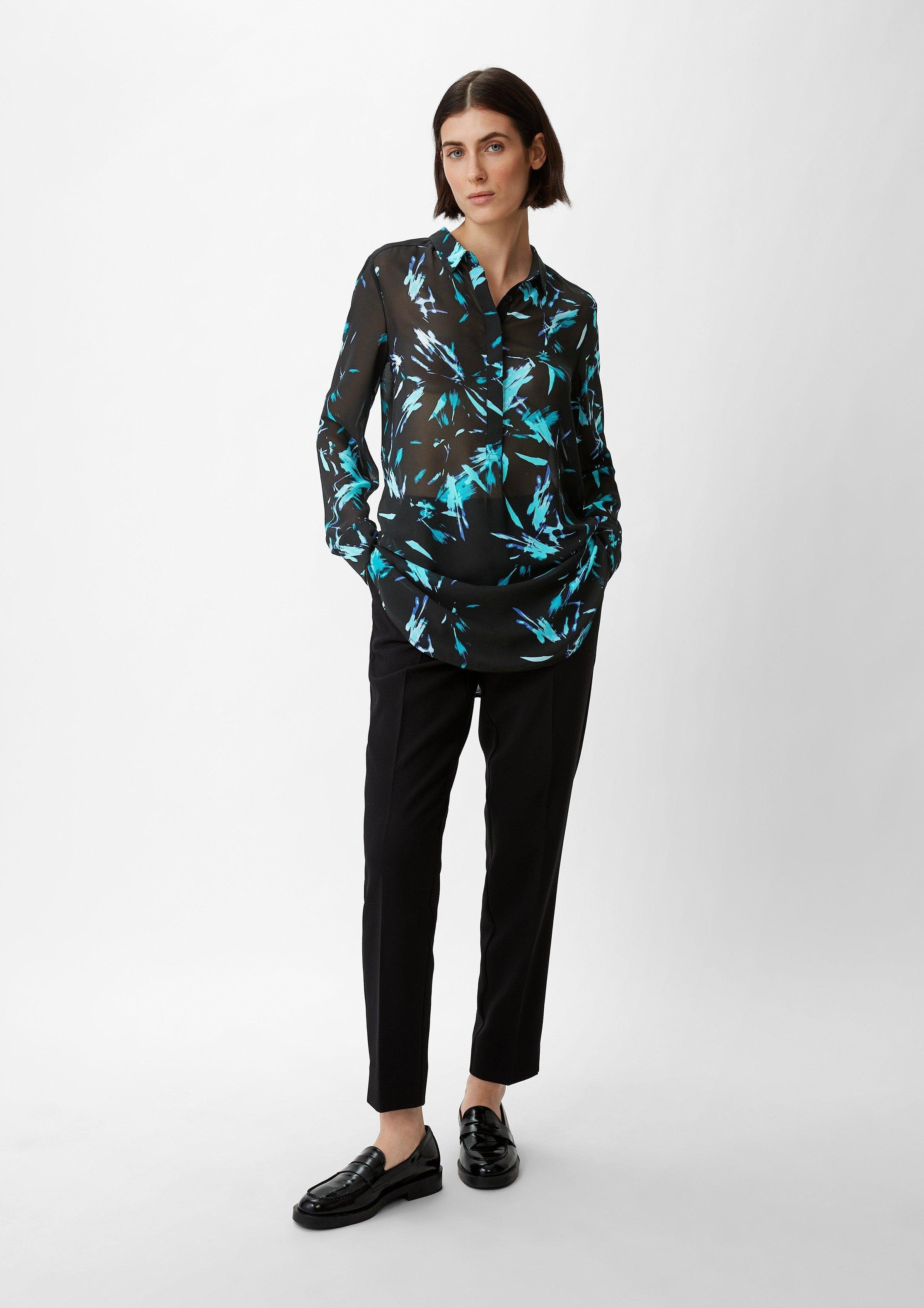 Comma Langarmbluse Bluse aus Chiffon