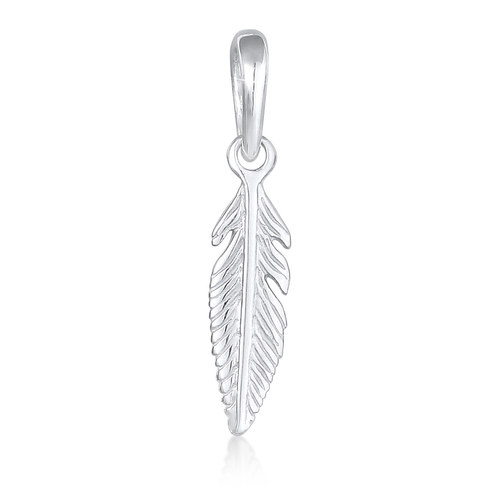 Elli Elli Pendentif Blogueuse de tendances du Festival Feather Boho Look en argent ste Pendentif