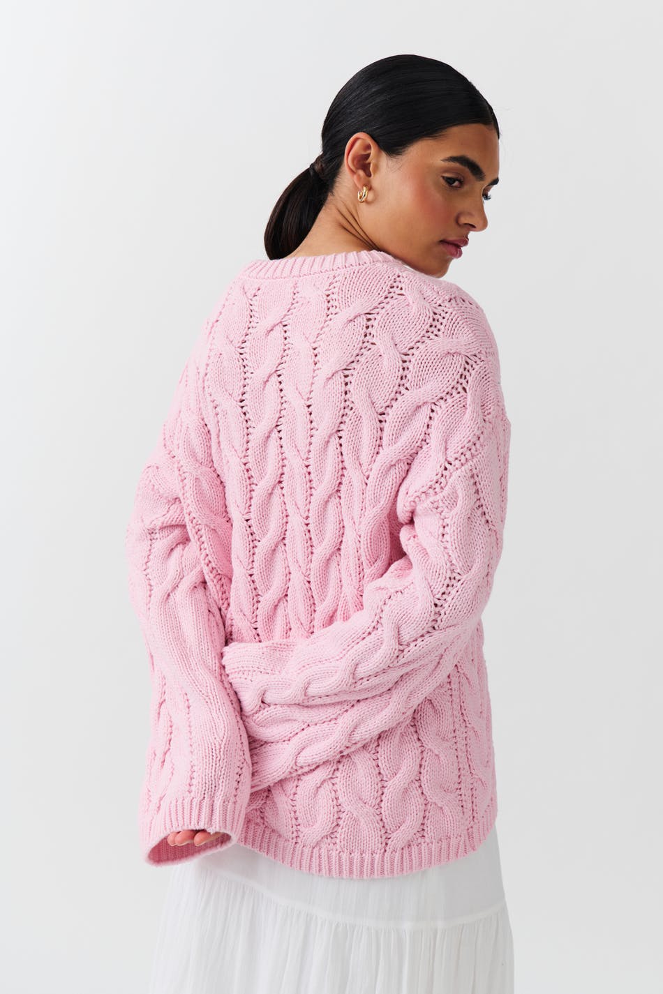 Cable knitted sweater
