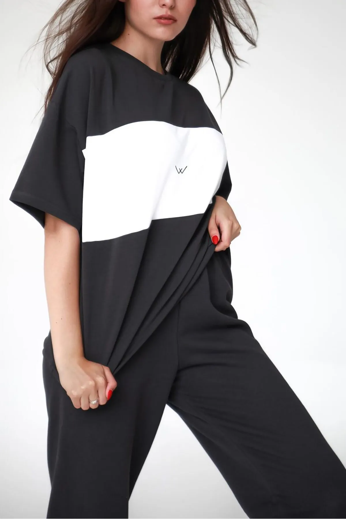 Madmext  Mad Girls Schwarz besticktes T-Shirt Mg1421